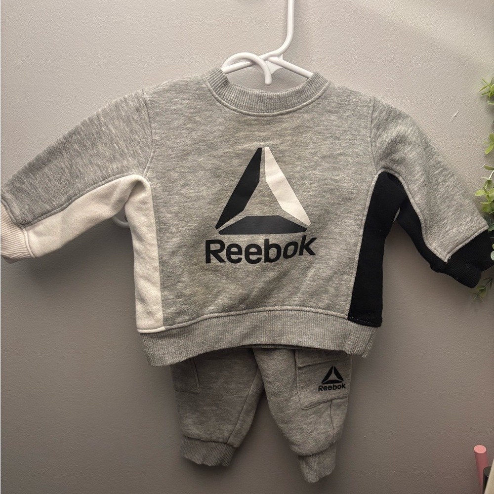 Reebok Gray and Black Infant Outfit